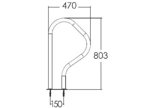 Поручень для спуска в бассейн Aquaviva ARB-F (комплект 2 шт.) из нерж. стали AISI-304