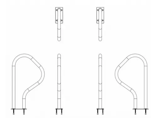 Поручень для спуска в бассейн Aquaviva ARB-F (комплект 2 шт.) из нерж. стали AISI-304