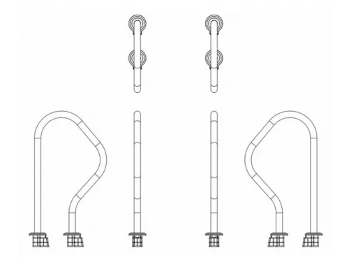 Поручень для спуска в бассейн Aquaviva ARV (комплект 2 шт.) из нерж. стали AISI-316