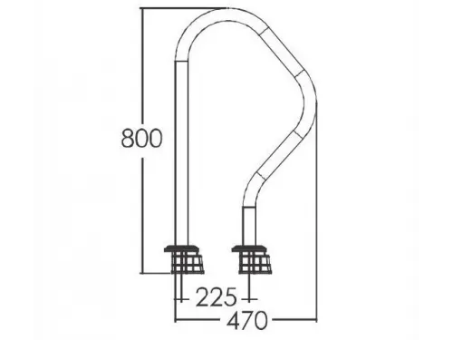 Поручень для спуска в бассейн Aquaviva ARV (комплект 2 шт.) из нерж. стали AISI-316
