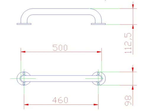 Поручень из нерж. стали 0,5 м. MP05 AISI-316