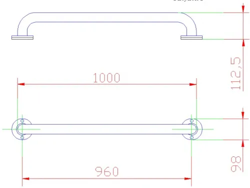 Поручень из нерж. стали 1,0 м. MP1 AISI-304