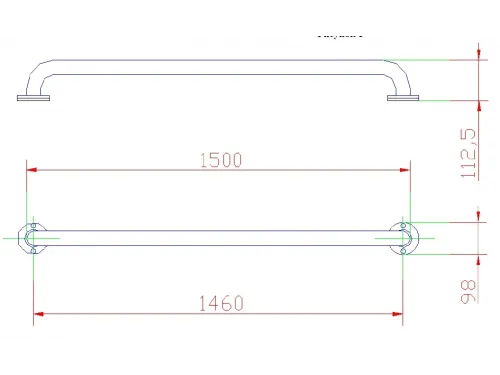 Поручень из нерж. стали 1,5 м. MP15 AISI-316