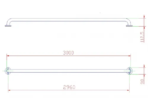 Поручень из нерж. стали 3,0 м. MP3 AISI-304