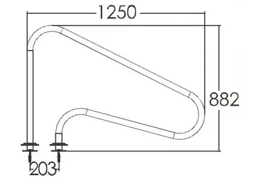 Поручень для спуска в бассейн Aquaviva ARG-F (комплект 2 шт.) из нерж. стали AISI-316