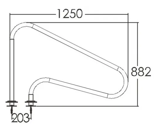 Поручень для спуска в бассейн Aquaviva ARG-F (комплект 2 шт.) из нерж. стали AISI-316