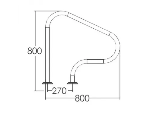 Поручень для спуска в бассейн Aquaviva ARP-F (комплект 2 шт.) из нерж. стали AISI-316