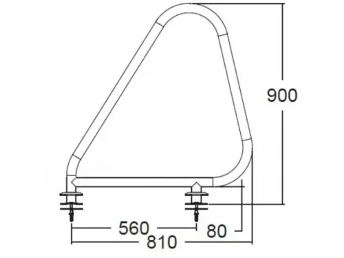 Поручни из нерж. стали AISI-316 для общественных бассейнов (компл. 2 шт.) ARA-F Emaux