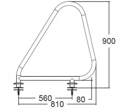 Поручни из нерж. стали AISI-316 для общественных бассейнов (компл. 2 шт.) ARA-F Emaux