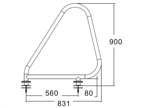 Поручни MP ARA (компл.2 шт.) из нерж. стали AISI-304 (закладной стакан)