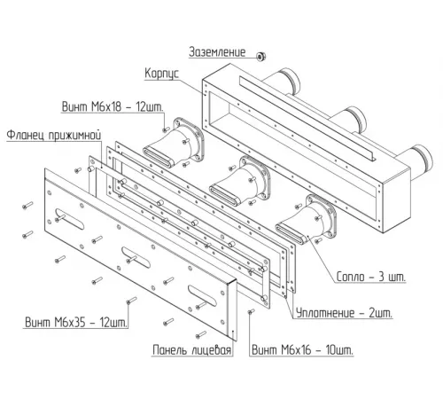 Противоток (150 м.куб./час) (универс.) из нержавеющей стали, ПТ.150 (закладная)