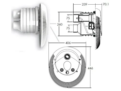 Закладной узел противотока (универсал.) с цветной подсветкой Emaux EM0055
