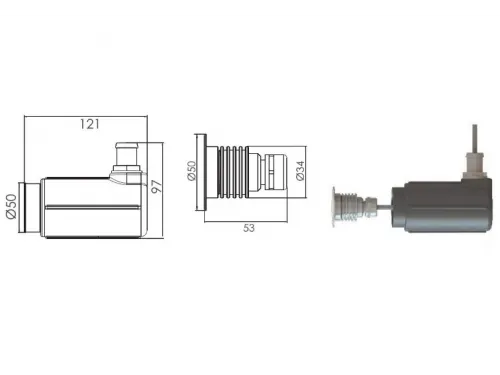 Прожектор (3 Вт/12В) светодиодный Aquaviva TL-1 (3Вт/12В) с закладной, под бетон