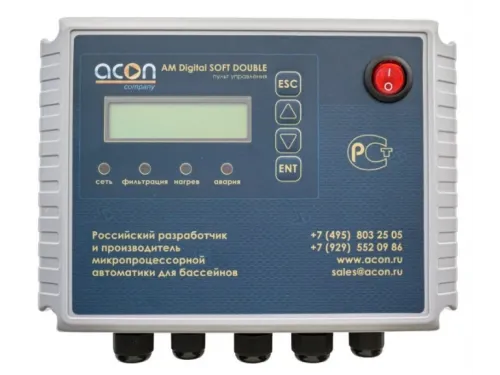 Пульт управления фильтрацией (2 насоса) и подогревом AM Digital SOFT DOUBLE Acon с плавным пуском