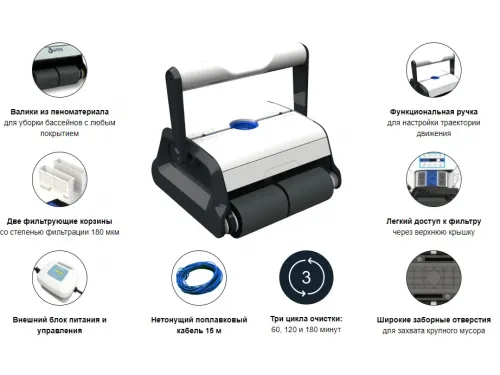 Пылесос (робот-очиститель) AquaViva Optimus HJ2052B (кабель 15 м.)
