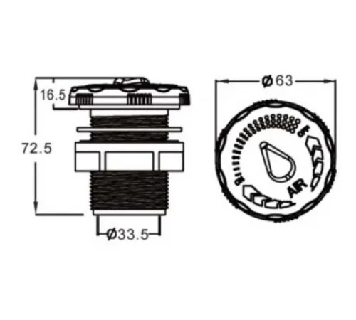 Регулятор подачи воздуха Aquaviva резьбовой EM1835