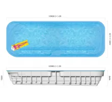 Композитный бассейн Ривьера 12,0*4,4*1,55*1,84 м., Франмер