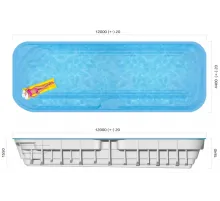 Композитный бассейн Ривьера 12,0*4,4*1,55*1,84 м., Франмер