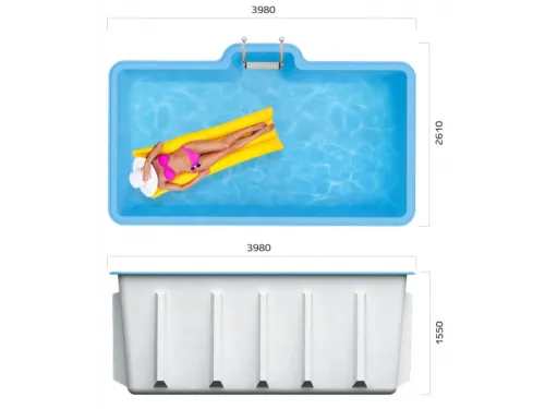 Композитный бассейн Руан 3,98*2,61*1,55 м., Франмер