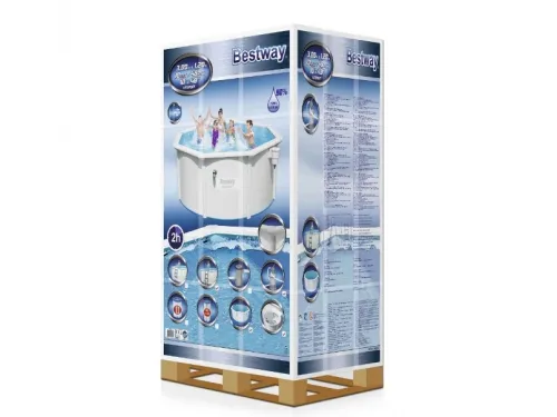 Сборный круглый бассейн Bestway Hydrium 56566 (300x120 см) с песочным фильтром, лестницей и тентом