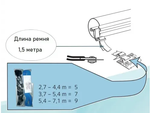 Штанга телескопическая (комплект трехсекционных трубок) Vagnerpool 80 мм (2,7-4,4м) для пузырькового покрытия (без опор)