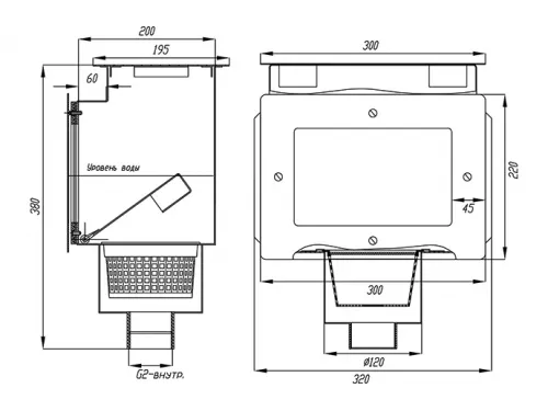 Скиммер СК.20.1 (плитка) из нерж. стали AISI-304