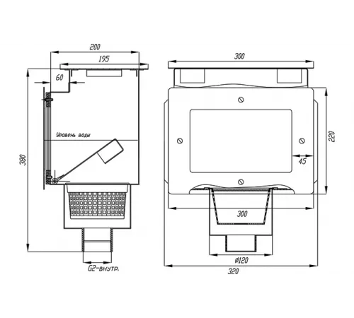 Скиммер СК.20.2/1 (универс.) из нерж. стали AISI-316