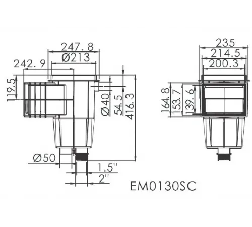 Скиммер (плитка) Aquaviva EM0130-SС Standart