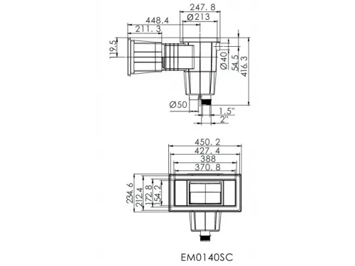 Скиммер (плитка) Aquaviva EM0140-SС Wide с широкой горловиной