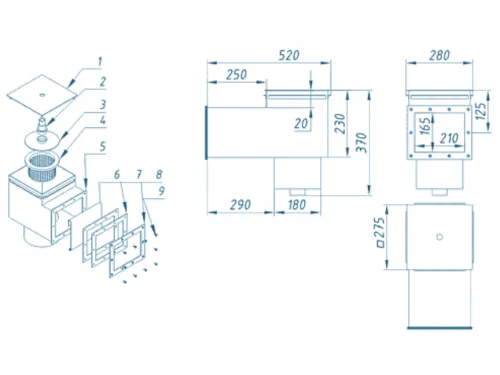 Скиммер АТ 05.08 (универс.) V 25 л., из нерж. стали AISI-304, удлиненный