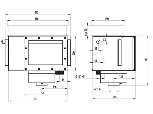 Скиммер (универс.), из нерж. стали A.S-1.D, с переливом и автодоливом М.S1.2