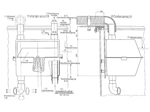 Скиммер навесной (с форсункой) VAGNER EH 2