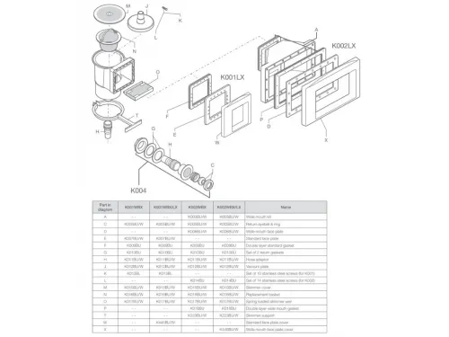 Скиммер-пакет Kokido Olimpic K002WBX/W широкий (скиммер, форсунка, адаптер для пылесоса)