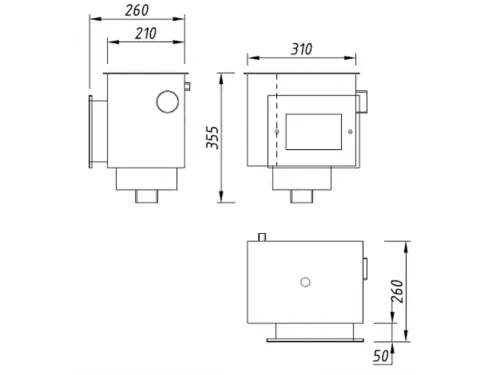 Скиммер АТ 05.28 (плитка) V 15 из нерж. стали AISI-304 с регулятором уровня воды и переливом 