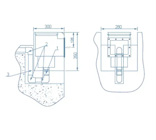 Скиммер АТ 05.26M (плитка) V 15 л., из нерж. стали AISI-316