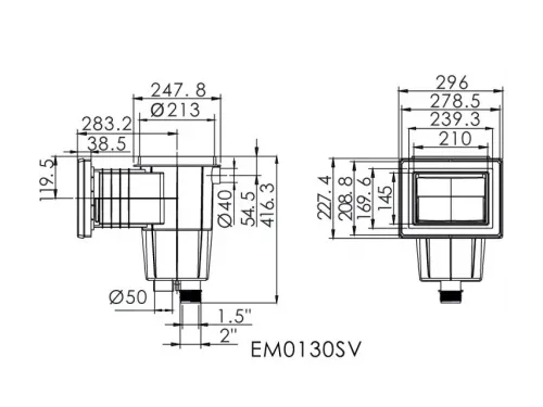 Скиммер (универсал.) Emaux EM0130-SV