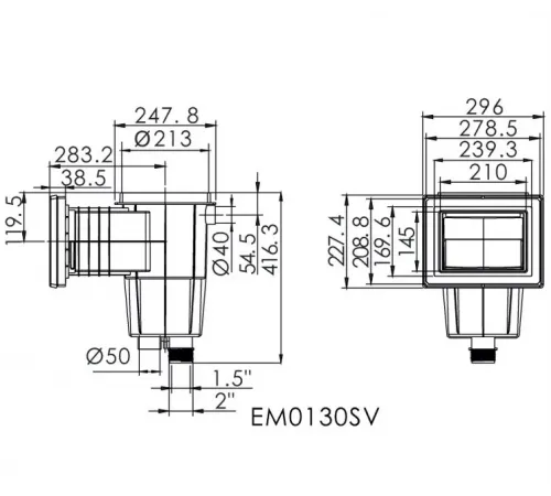 Скиммер (универсал.) Emaux EM0130-SV