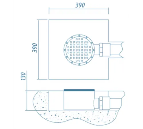 Слив донный (универс.) D=320 мм., АТ 04,04M, из нерж. стали AISI-316