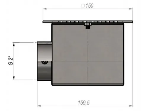 Слив донный из нерж. стали (плитка) Aquaviva 2'', AISI 304 (150x150 мм)