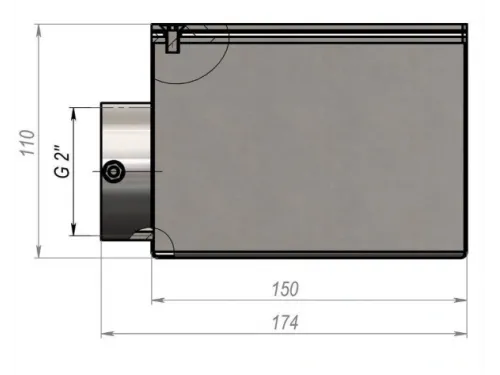 Слив донный из нерж. стали (универс.) Aquaviva 2'', AISI 304 (150x150 мм)