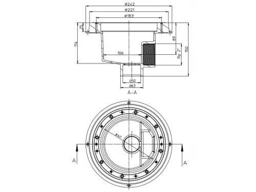 Слив донный Ocean M5 Peraqua