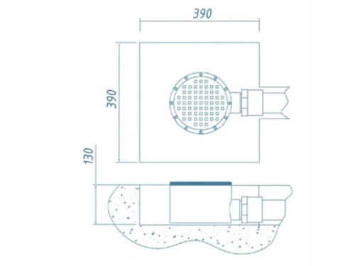 Слив донный (универс.) D=250 мм. АТ 04,03 из нерж. стали AISI-304