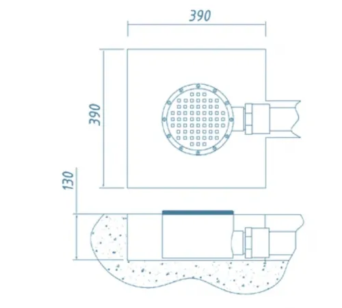 Слив донный (универс.) D=250 мм. АТ 04,03 из нерж. стали AISI-304