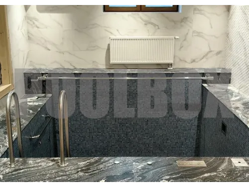 Сматывающее устройство АТ из нержавеющей стали со стеновыми опорами (любые размеры)