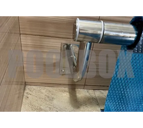 Сматывающее устройство АТ из нержавеющей стали со стеновыми опорами (любые размеры)