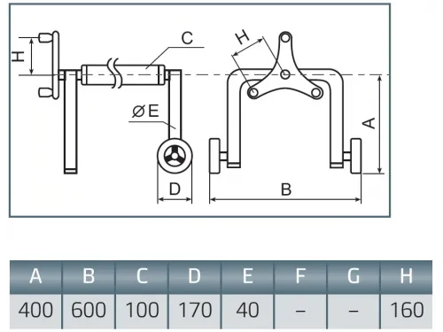 Сматывающее устройство из нерж. стали, подъёмно-откатное, усиленное, Jumbo, Vagnerpool
