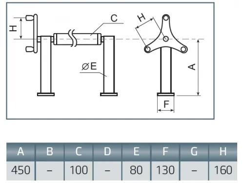 Сматывающее устройство из нерж. стали, фланцевое, усиленное, Jumbo, Vagnerpool