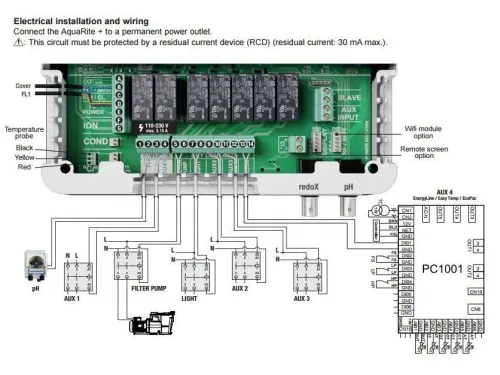 Станция контроля качества воды Hayward Aquarite Plus (65 м3, 16 г/ч) + Ph