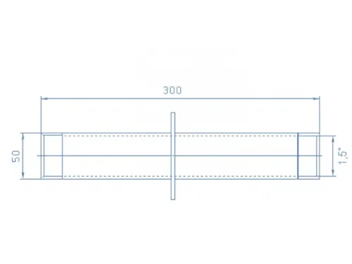 Стеновой проход АТ 09.01 (плитка) 300 мм. ВР 1 1/2" из нерж. стали AISI-304