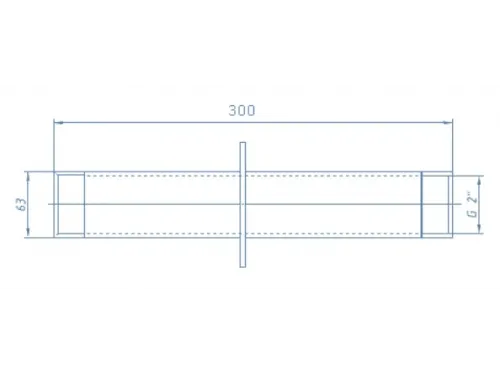 Стеновой проход АТ 09.03 (плитка) 300 мм. ВР 2" из нерж. стали AISI-304